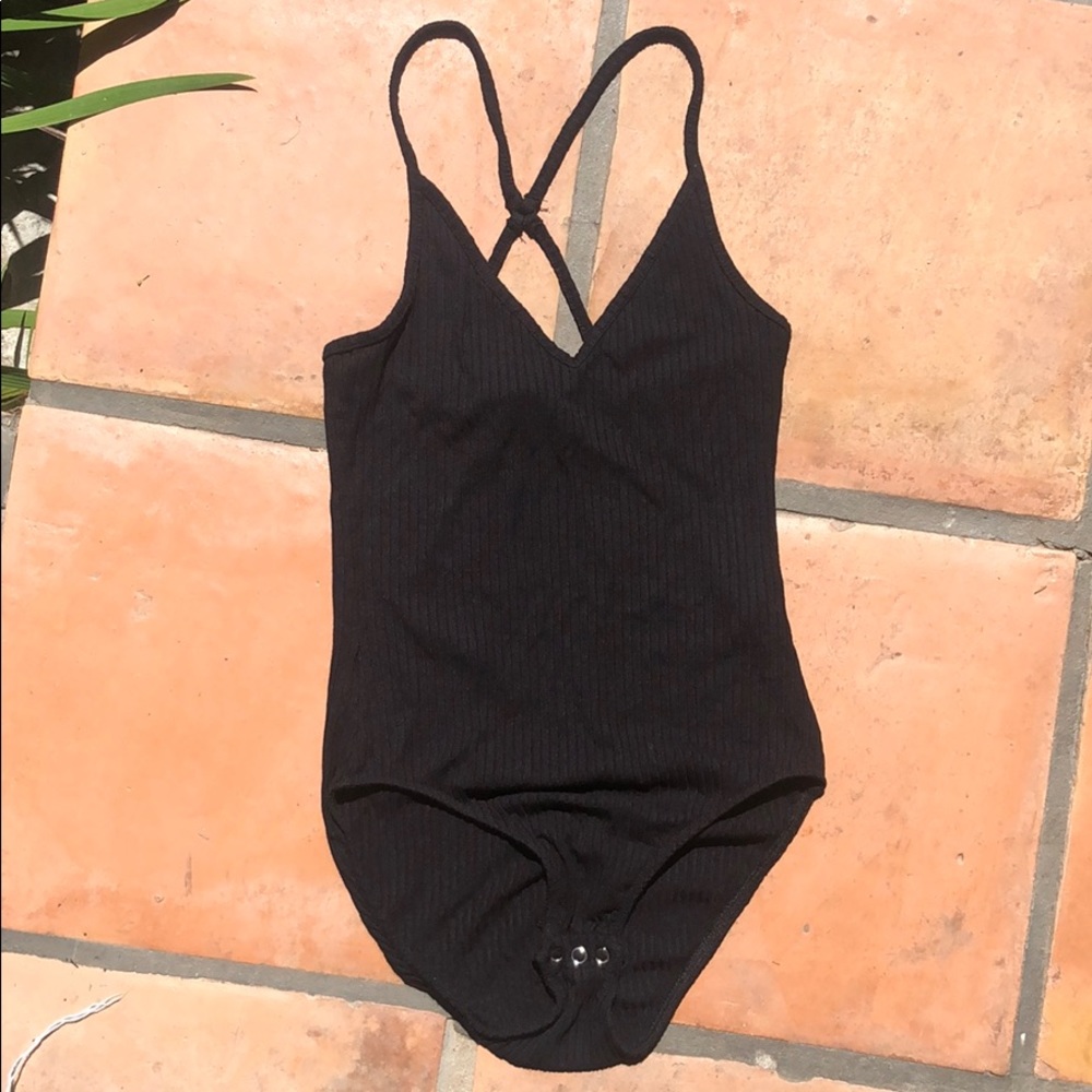topshop ribbed open back bodysuit